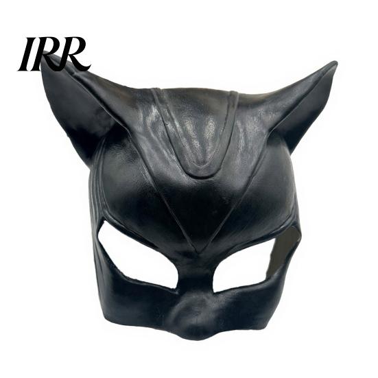 Glossy Leather Cosplay Mask Halloween Catw Woman Mask, Black Cat Eye Costume Soft Latex Cool Accessory for Masquerade Superhero Party Look
