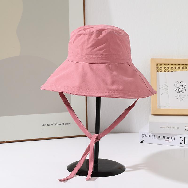 Hat Women's Solid Color Versatile Bucket Hat Summer Outing Big Brim Sun Hat Simple Sun Hat Thin