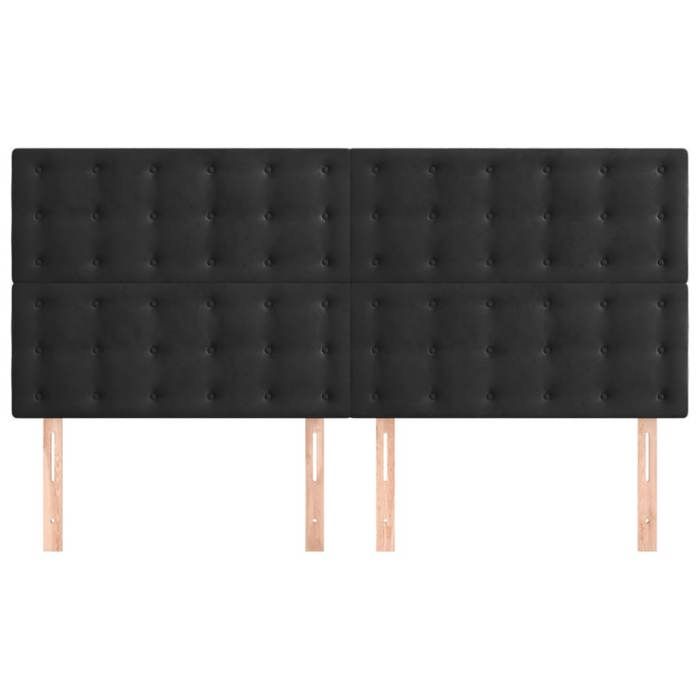 VidaXL Tête de Lit Meubles de Chambre à Coucher Accessoires de Lit Simple Têtes de Cadre de Lit Intérieur Noir 200x5x118/128 3116834