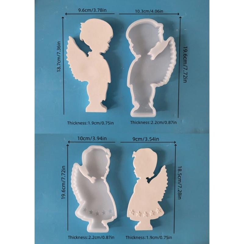 3D Angel Candle Silicone Mold Boy Girl Shape Scented Candle Plaster Concrete Resin Mould Handmade Craft Home Decorations