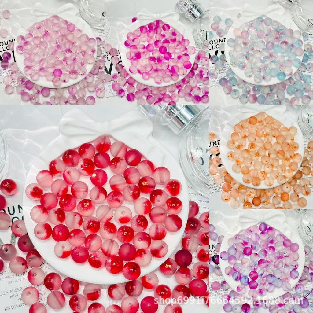 8mm mattierte Murano-Glas-Geleekugeln für DIY-Schmuck, Armbänder und handgefertigte Accessoires.