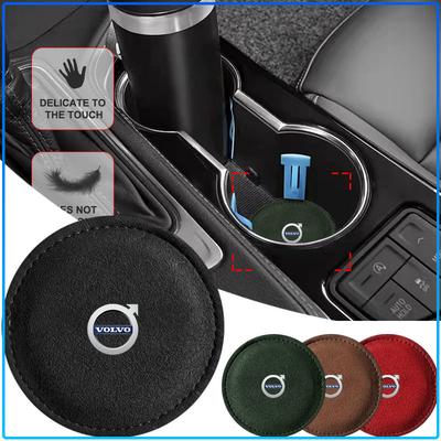 PU Leather Slot Non-slip Coaster Mat Car Cup Holder Pad For 240 C70 S40 S50 S60 S70 S80 S90 V40 V50 V60 V90 XC40 XC60 XC90 Vnl Truck