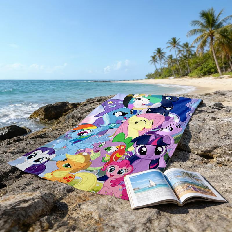 1pc My Little Pony4 Beach Towel, Beach and Seaside Swimming Pool Equipment, Fashion Pattern, Rectangular, Travel Essentials