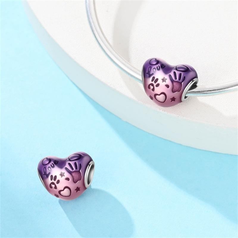 Original Charms Copper Poker Kitty Charms Bead Heart Marry Pave Zircon Fit 3Mm Bangle Bracelet Jewelry Gifts Making