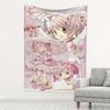 VIKAMA Pink Sweet Lolita Girl Tapestry Anime Cute Cartoon Ins Style Girl Heart Decoration Room Decoration Home Decoration