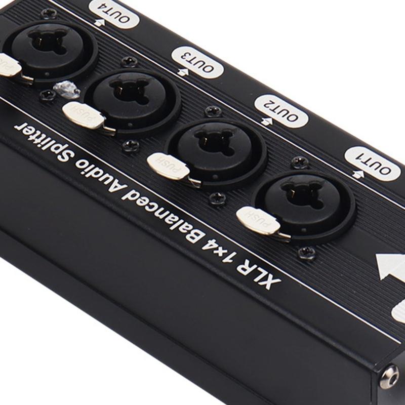 6.5mm 1 In 4 Out 3Pin Splitter Box Professional Distribution Ground Distribution Box 1 to 4 Splitter Studio Equipment