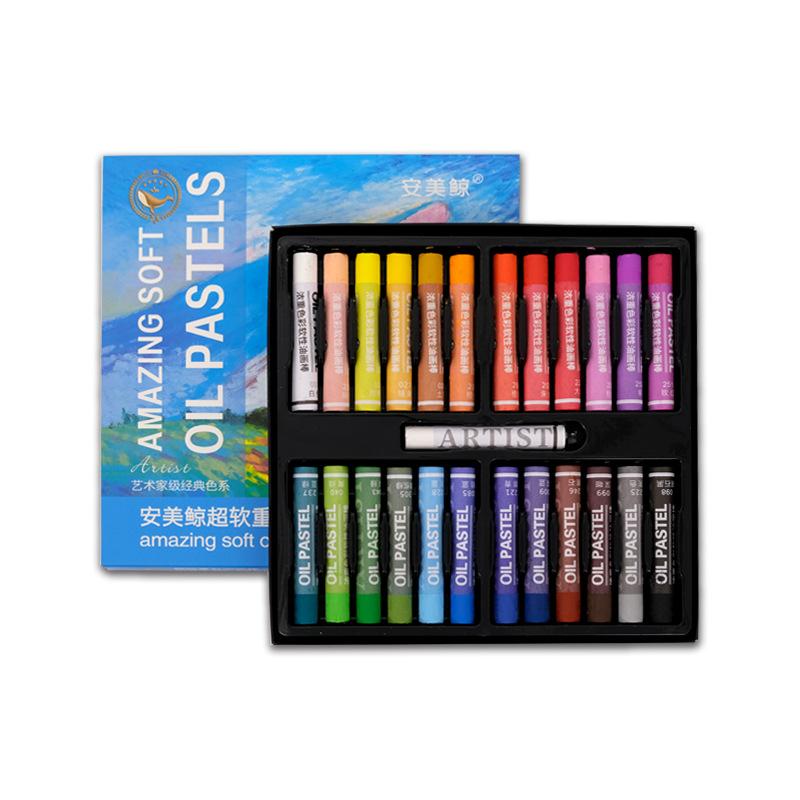 12-färgs / 24-färgs / 36-färgs / 48-färgs anmeijing kraftiga oljepasteller och mjuka kritor är speciellt designade för nybörjare
