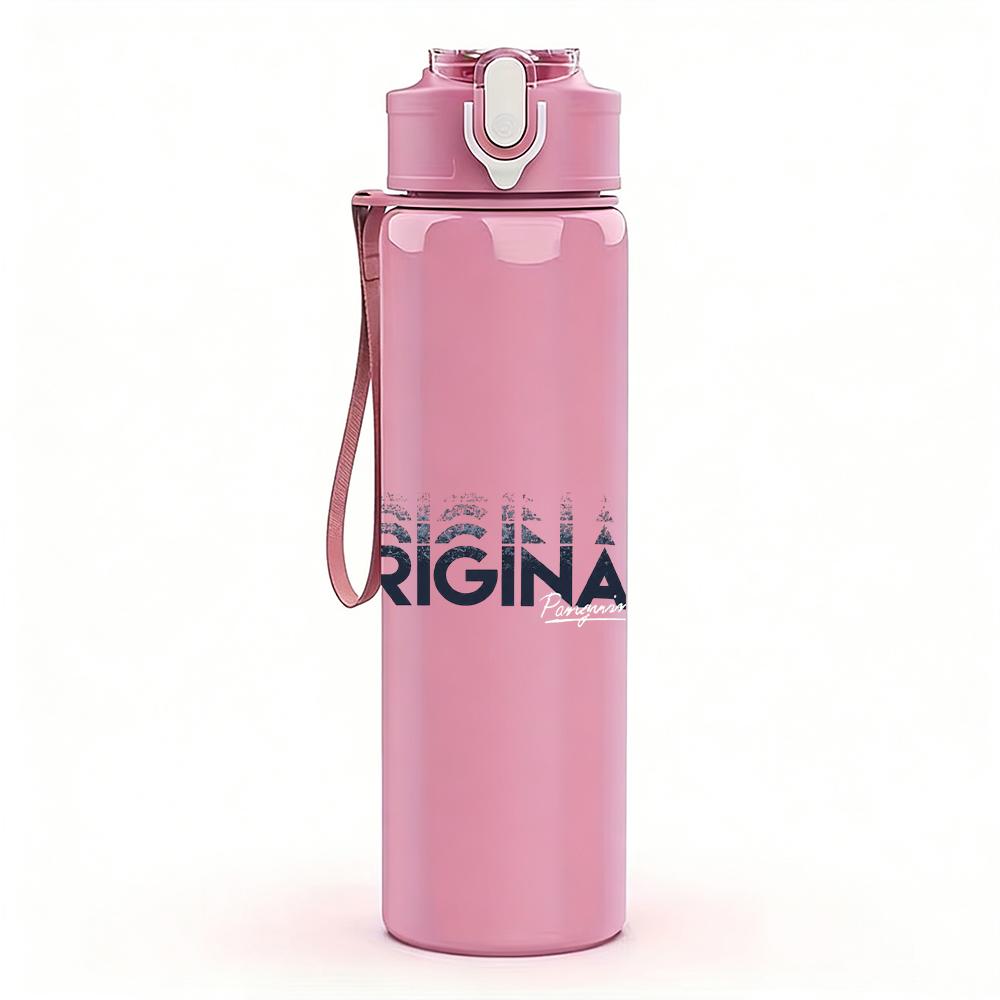 1PC Original Script Minimalist Vintage Text Print 750ml Portable Sports Water Bottle Leakproof Gym Outdoor Travel Drink Cup