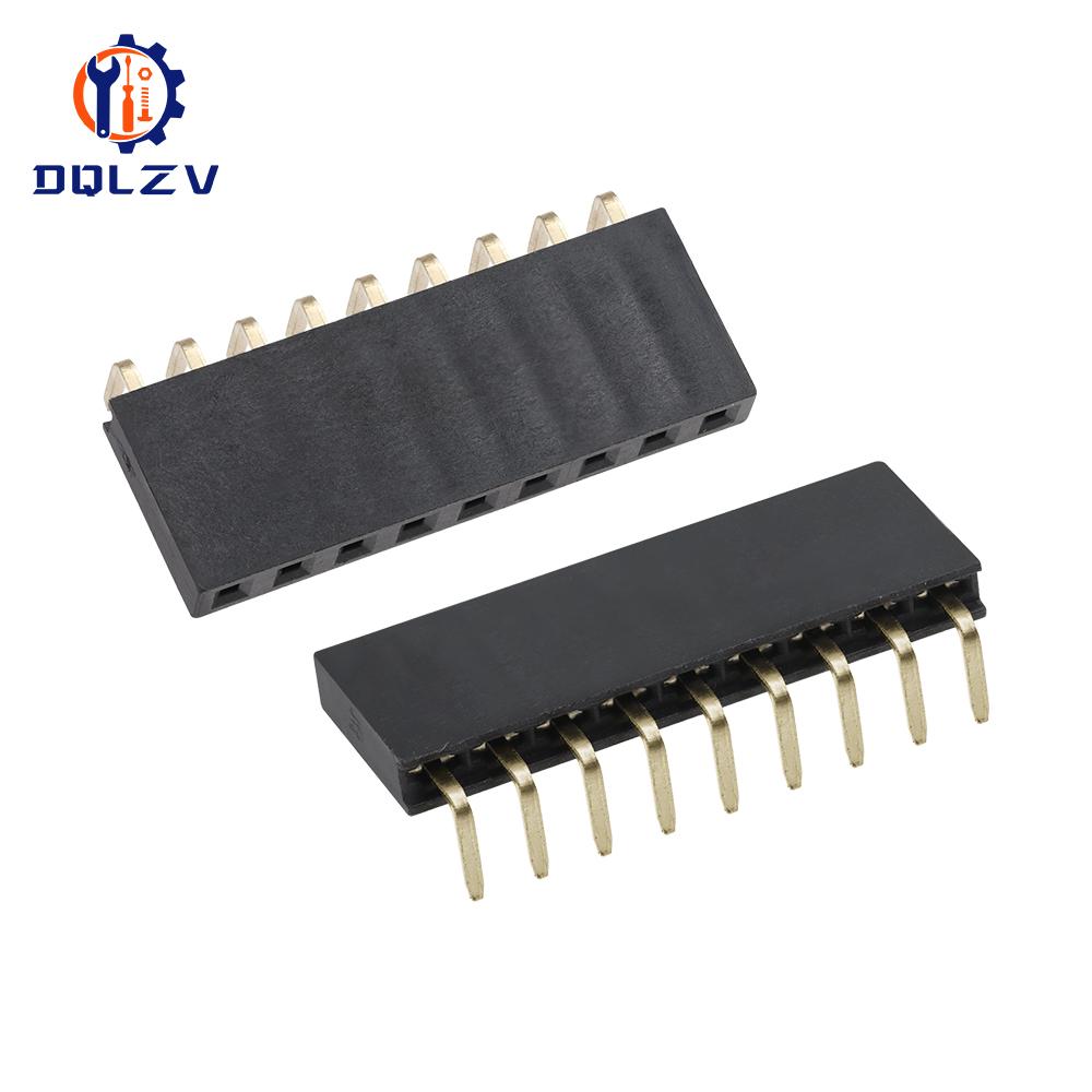 2.54mm Single Row Female Right Angle Pin Header Socket 1*2/3/4/5/6/7/8/9/10/20/40Pin Connector For Arduino