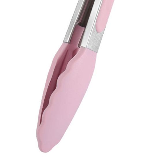 Lightweight Food Clamp Heat-resistant Silicone Easy Clean Hanging Ring Cooking Clip Tong for Kitchen