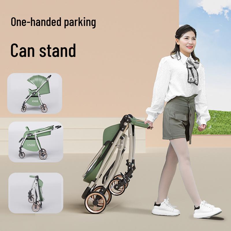 Lightweight Two-Way Foldable Baby Stroller, Sit & Lie, Shock-Absorbing, Umbrella Design for Ages 0-3.