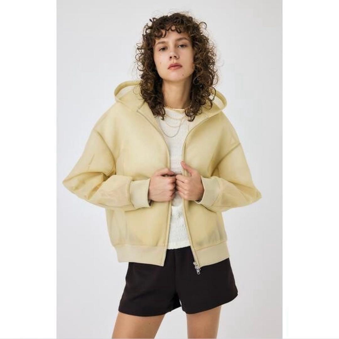 moussy SHEER cardboard zipup hoodie