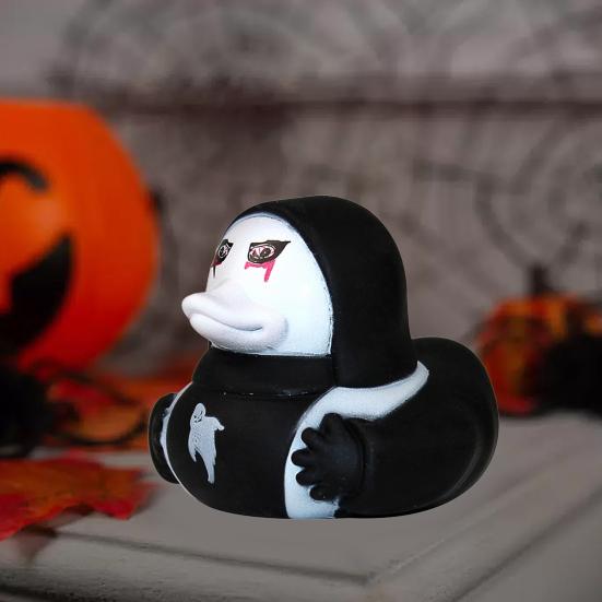 6Pcs Halloween Horror Rubber Duck with Pressable Ghost Face Spooky Ghost Duck for