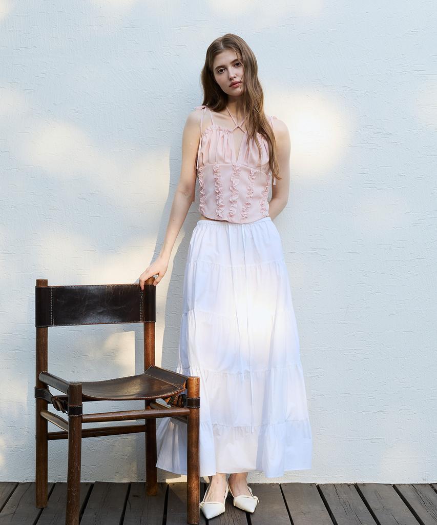 Alikim Lovey Long Skirt / White