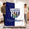 Custom Name West Bromwich Albion Flannel Throw Blanket Personalized Text Soft Blanket Bed Sofa Gift