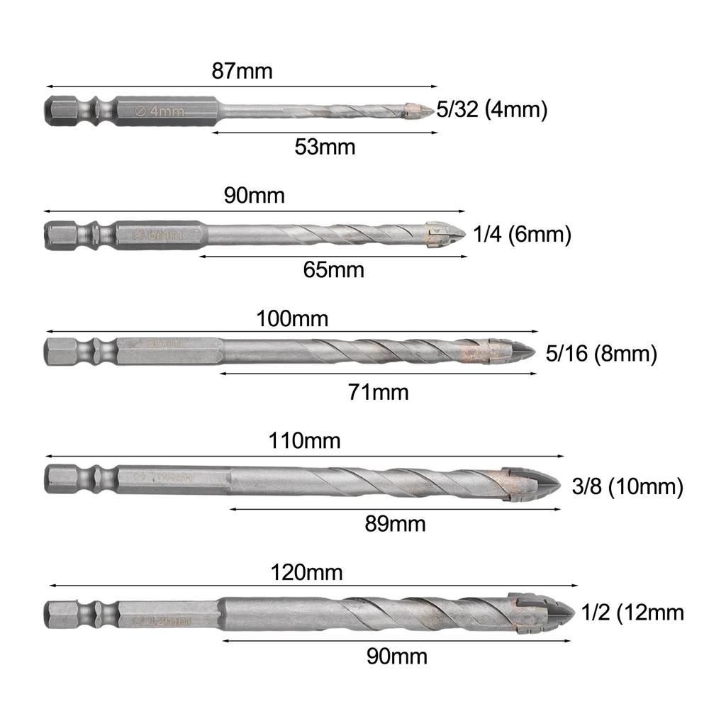 Industrial Grade Drill Bits Industrial Drill Bits Masonry Drill Set 4 Flute Design Precision Drilling Wear Resistant