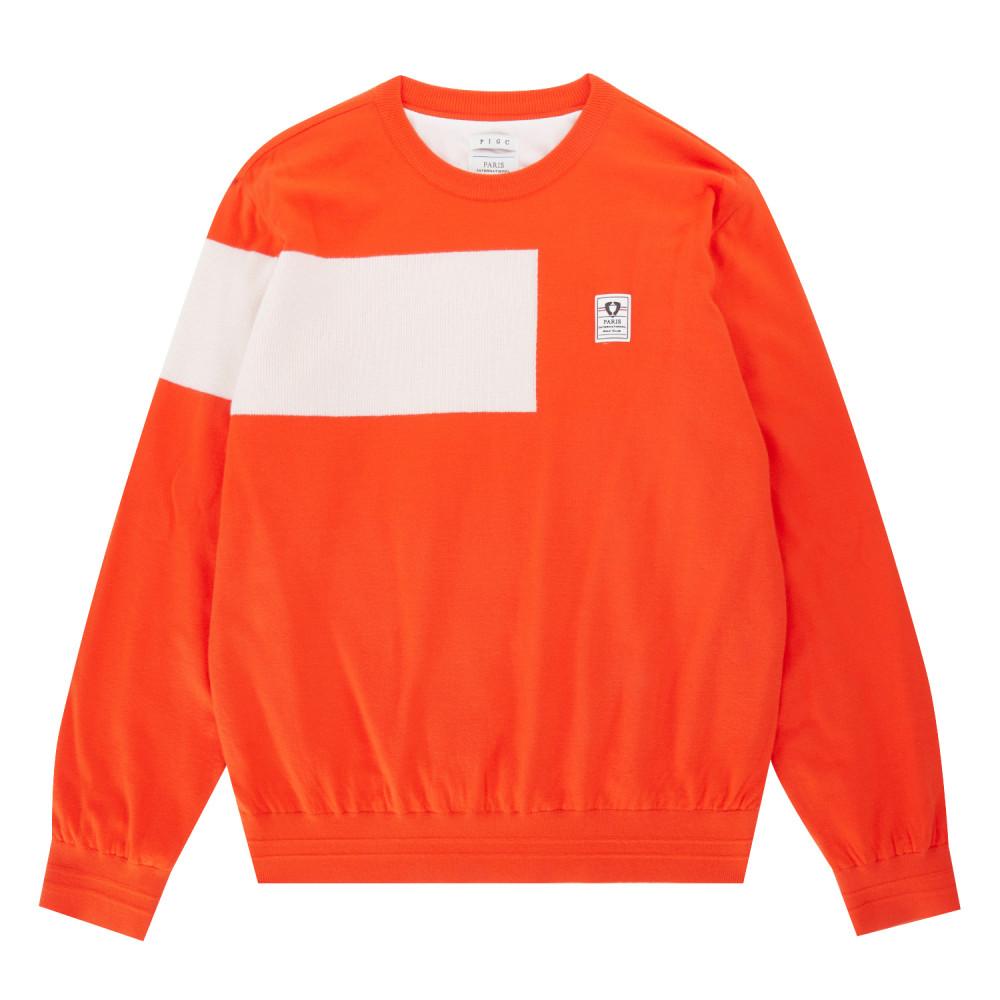 PIGC Women'S Color Block Sweater Orange (Lfc240566)