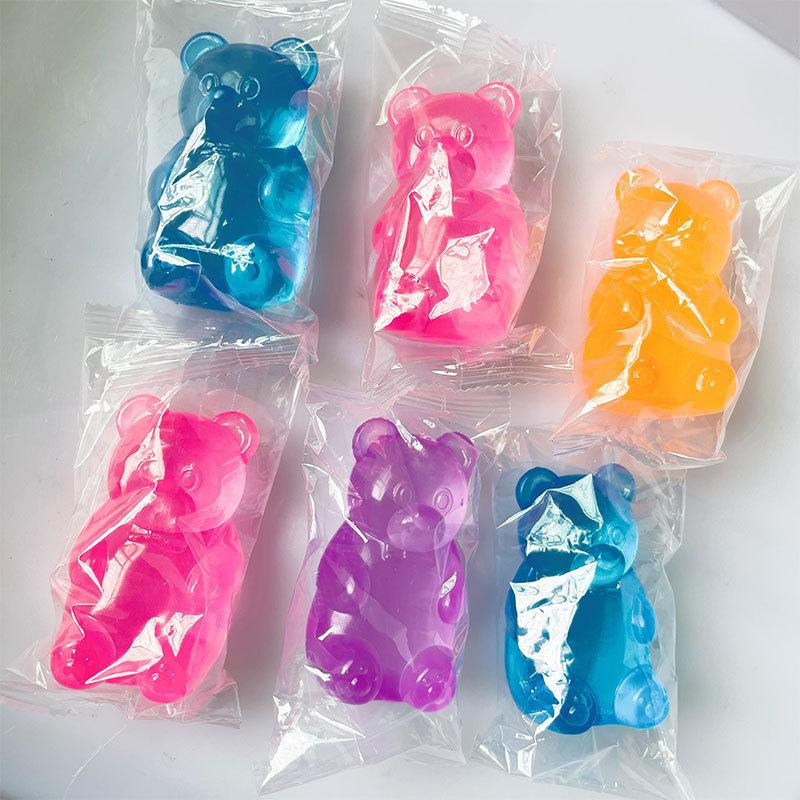 Sans Boîte 8cm Mignon Ours en Gomme Jouet Sensoriel à Presser Avec Remplissage de Type Gelée Rebond Lent Jouet Anti-Stress Pour Soulager l'Anxiété