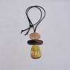 Boho Vintage Oval Resin Long Necklace Women Adjustable Black Leather Rope Retro Geometric Pendant Statement Jewelry Accessory Gi