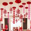 Luxury Wedding Decoration Pendants: Double Happiness Ceiling Ornaments for Bride's and Groom's Bedrooms & Living Room