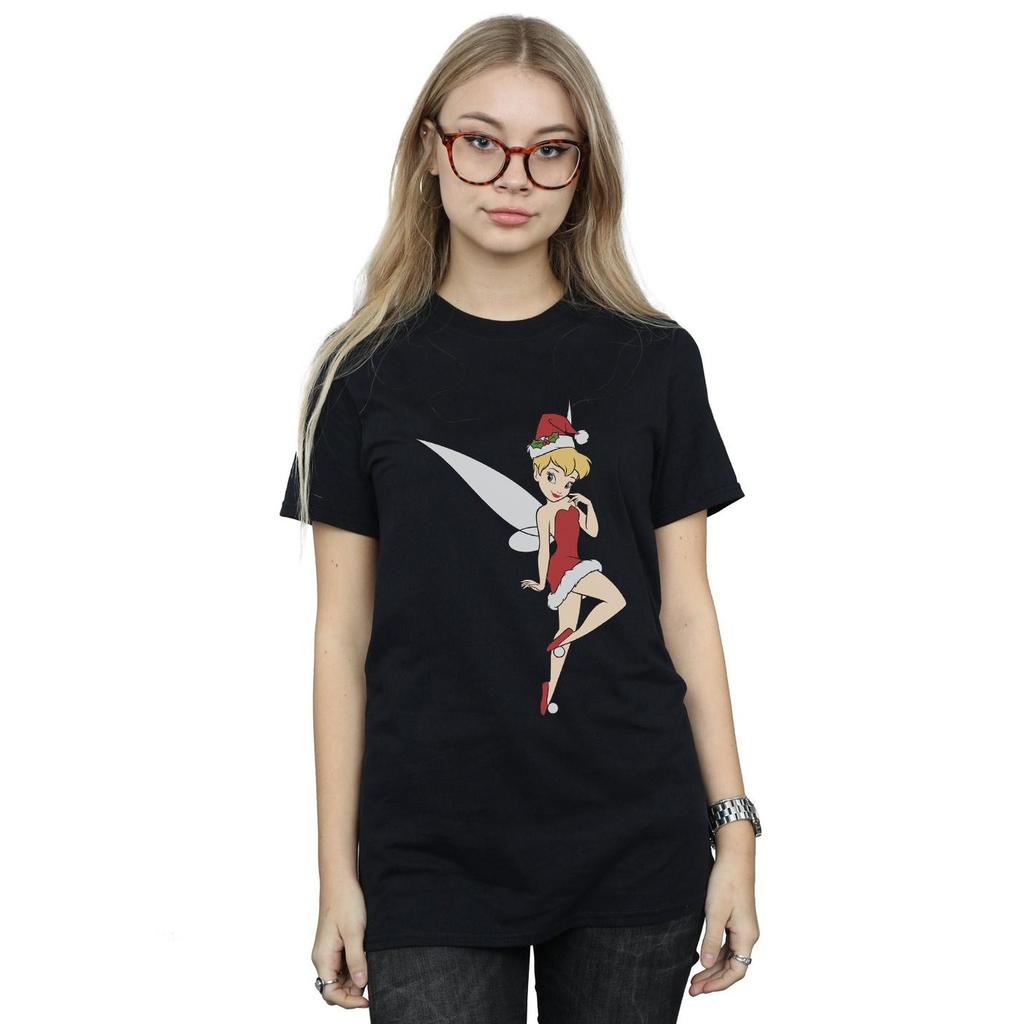 Disney Womens/Ladies Tinker Bell Christmas Cotton Boyfriend T-Shirt