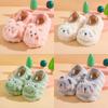 Thickened Kids Plush Slippers Cartoon Indoor Home Slippers New Baby Floor Socks  Indoor Use