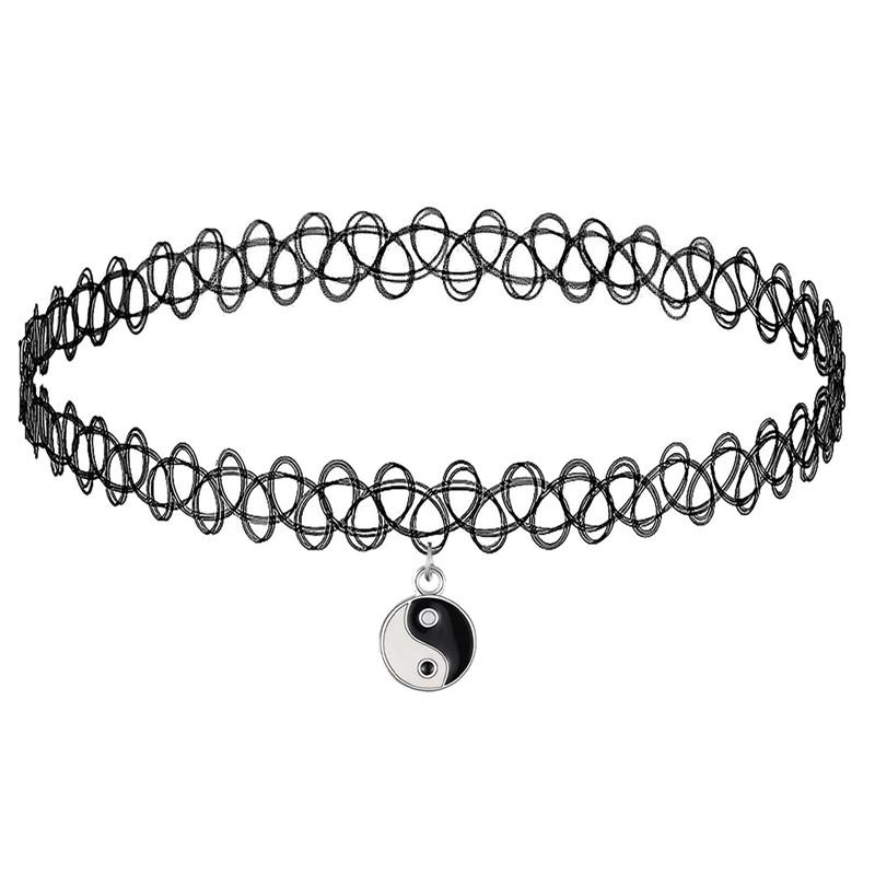 Short Black Choker Necklace for Women Girl Star Sun Butterfly Design Fish Line Necklace Gift for Friend Collar Jewelry