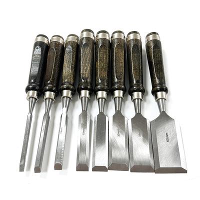 Set di 8 scalpelli da legno per utensili da falegnameria, utensili per intaglio del legno con custodia in legno, intaglio del legno