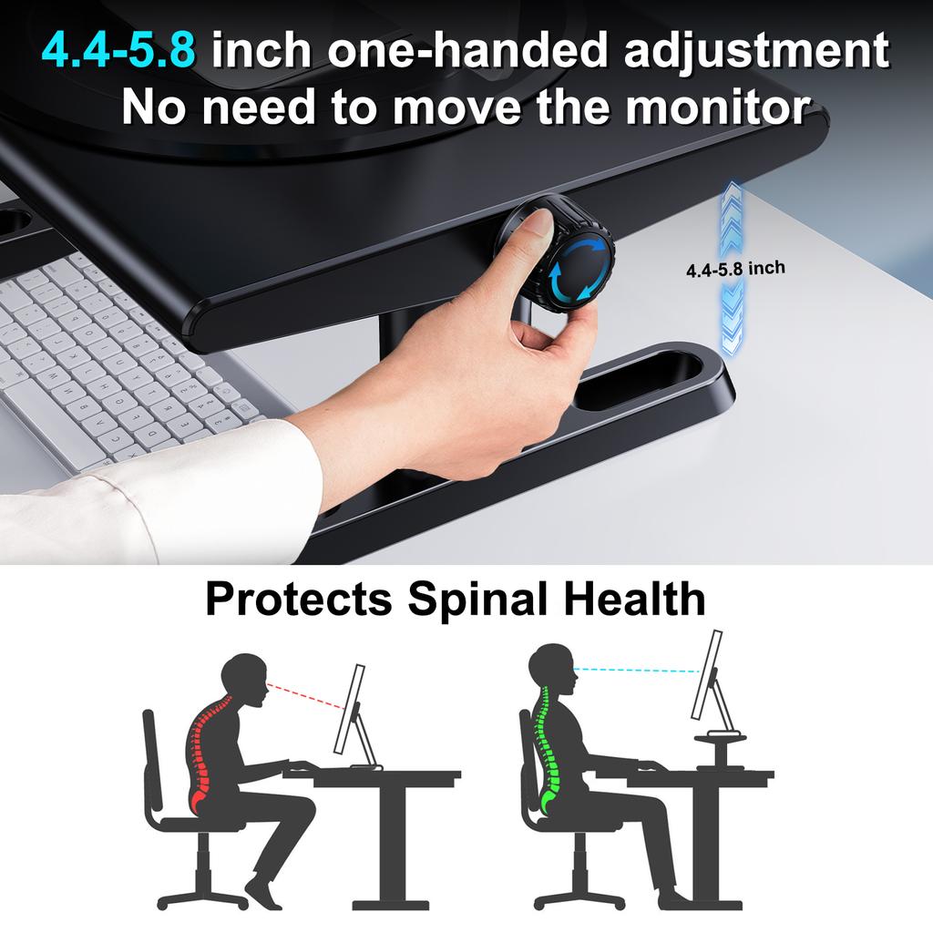 Oatsbasf Monitor Stand Riser Laptop Stand Computer Monitor Holder Shelf 360° Rotation Computer Desk Height Adjustment 4.4-5.8“