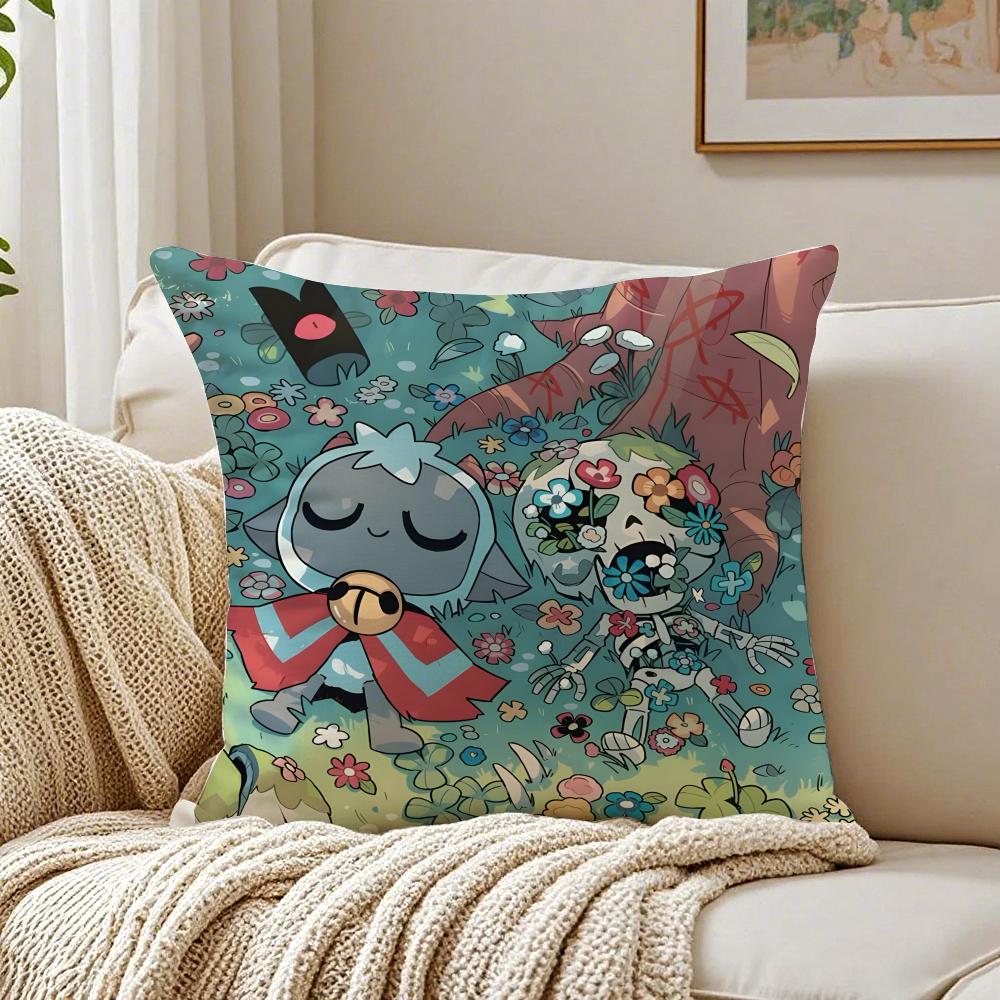 Cute Dark Indie Game CCult Of The Lamb Cushion Cover Pillowcase Antidustmite living Room Sofa Decor Cushion Room