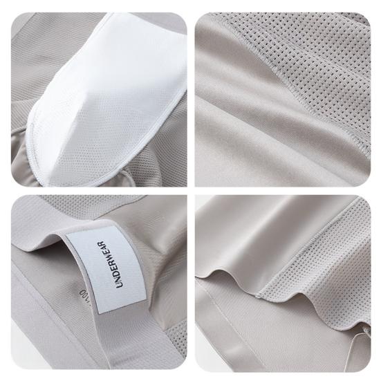 Slip da uomo in seta con design a rete Traspiranti Mutande Monocolore Elastiche per Uso Quotidiano e Biancheria da Notte