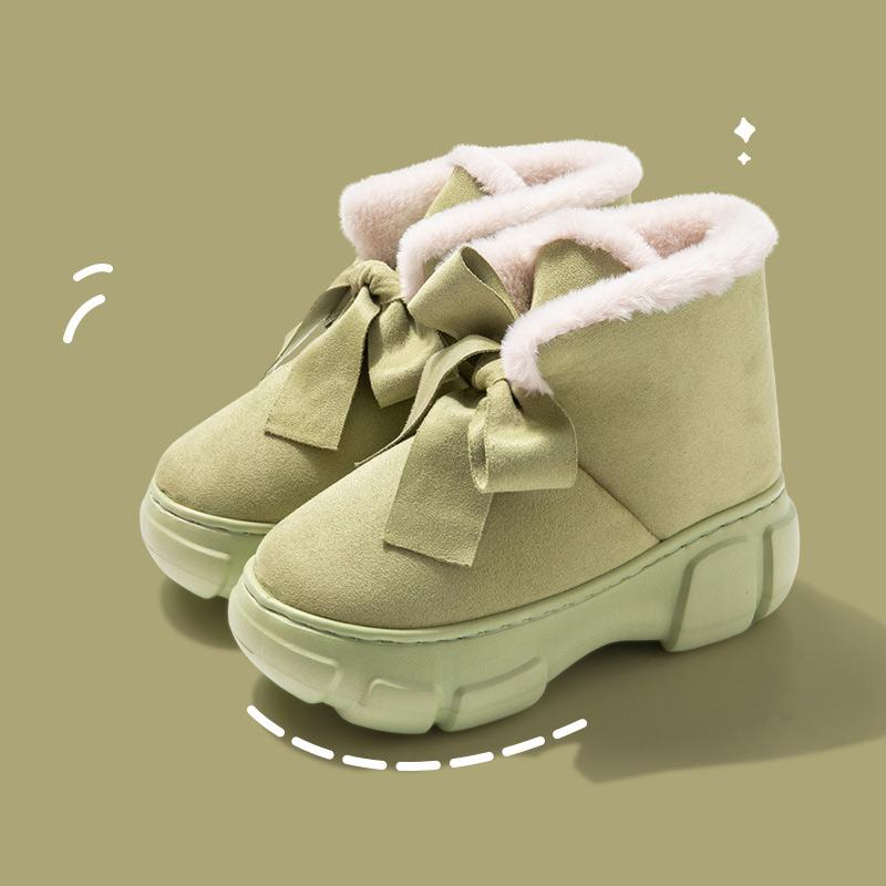 Женские зимние теплые домашние короткие сапоги из искусственной замши — фото 7