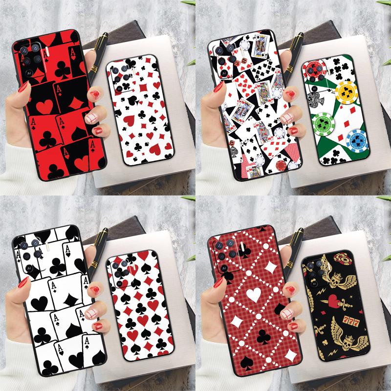 CASINO PLAYING CARDS COLLECTION Phone Case For Oppo A54 A74 A94 A15 A16 A17 A52 A72 A76 A96 A57 A58 A78 A98 A53S Cover Case