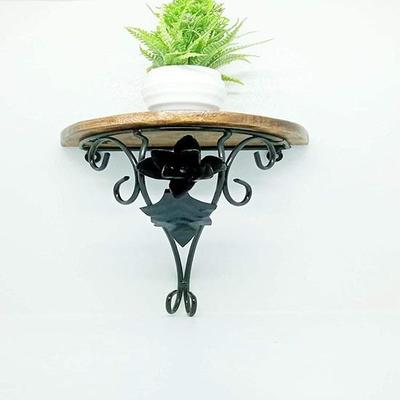Wood and Iron Shelf for Wall Decor for Interior Decoration