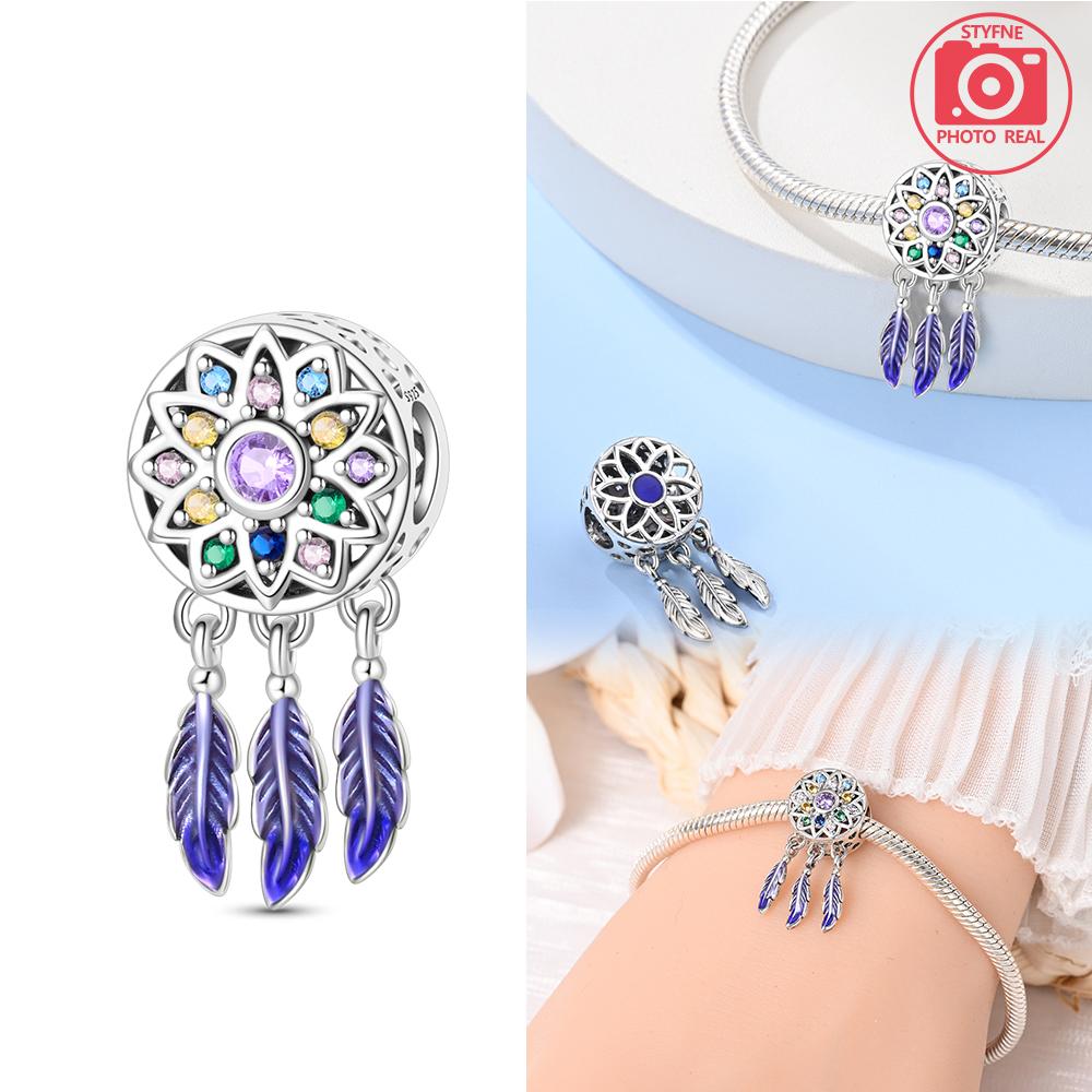 Charms Plata Dreamcatcher Triangle Beads Copper Colors For Charms Copper Colors Original Bracelet For Jewelry Making