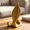 Cute Desk Gadgets Leaf Shaped Phone Stand, 3D Printed Mobile Holder with Double Stable Cell Mount Hook Support, Creative Hands Free Video Cradle,