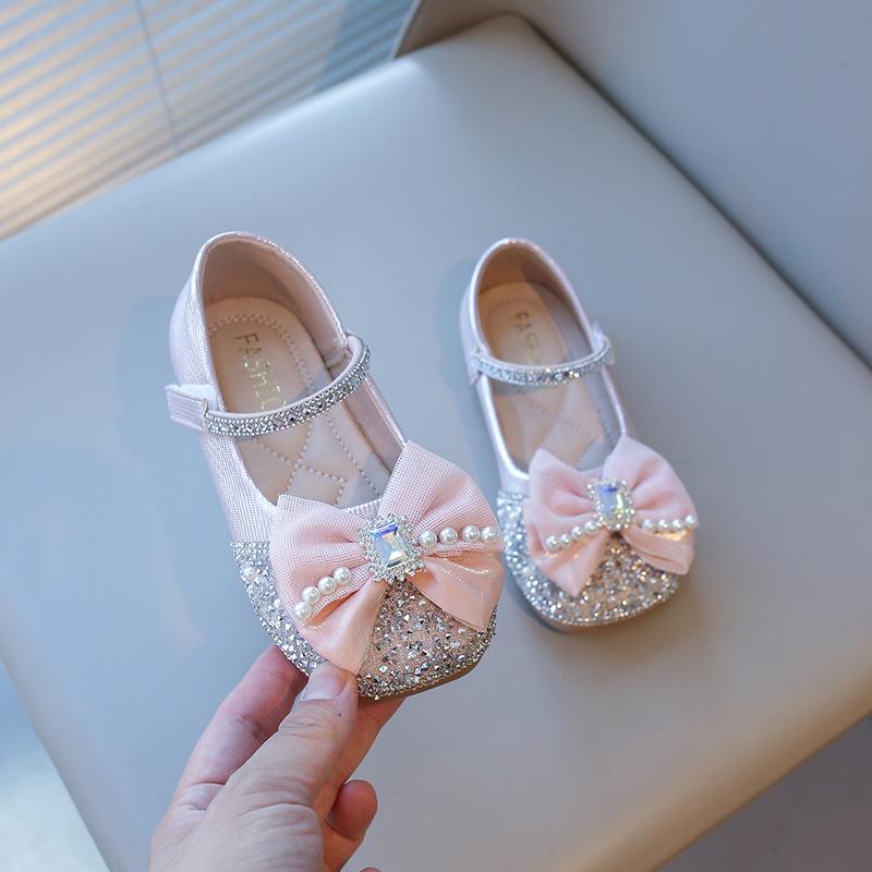 

Spring Autumn Girls Shoes Sparkly Wedding Shoes for Girl Glitter Baby Dance Performance Shoes Princess Kids Mary Janes H09111 21 розовый