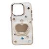 Rhinestone Pearl Crown Mirror Mobile Phone Case For Iphone17Promax Epoxy Apple 15 Stars Female
