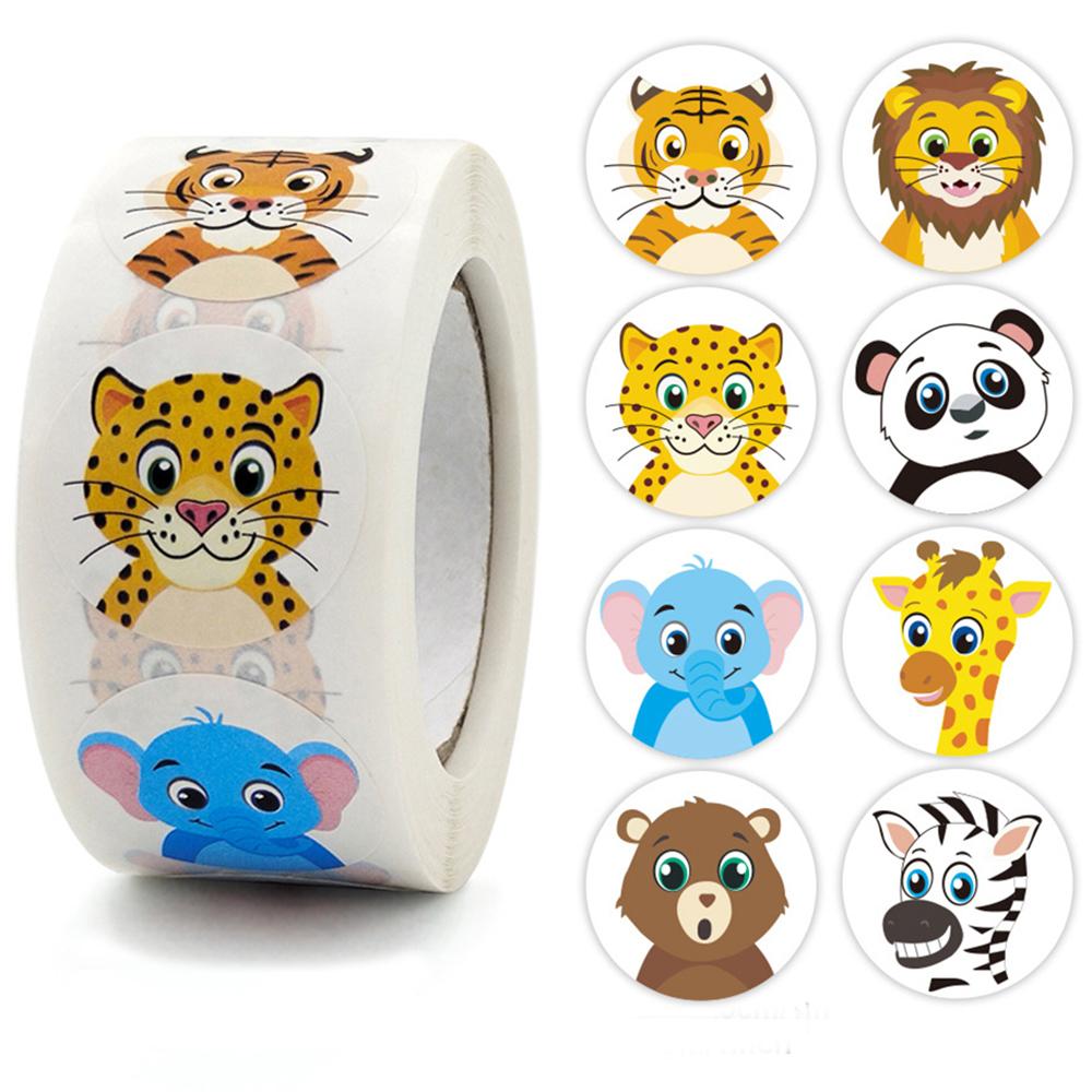 100-500pcs Reward Encouraging Graphic Stationery Animal Sticker Kindergarten School Students Child Teacher Cartoon Cute Sticker