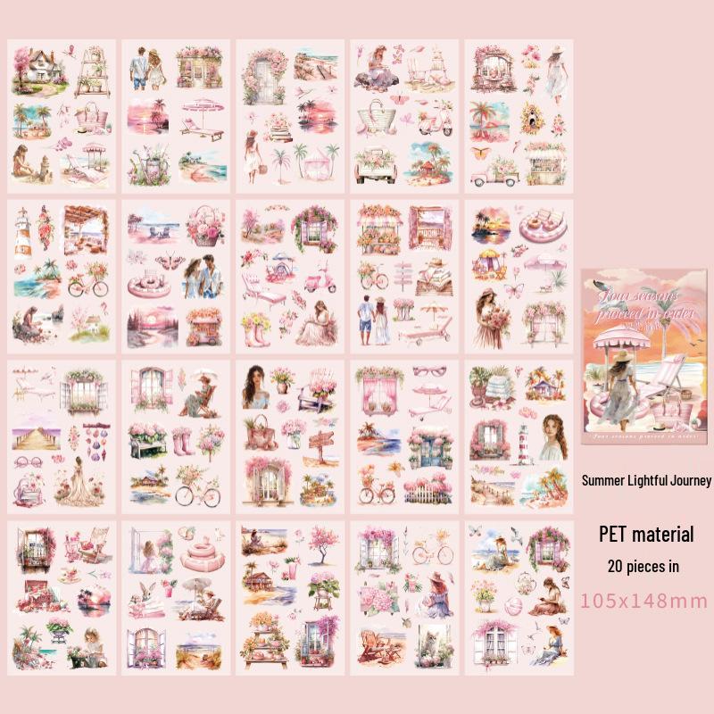 

Книга наклеек Zaomo Четыре сезона: Декор для фото путешествий девочки, 4 дизайна