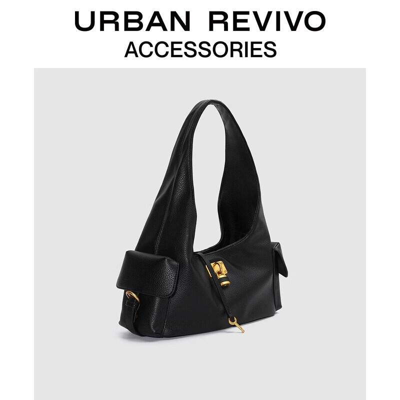 URBAN REVIVO 2026 Summer Creative Lock Shoulder Bag One Size