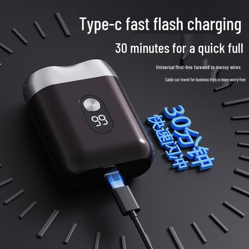 Mini Rechargeable Double-Head Waterproof Electric Shaver for Men - Portable Hair Remover for Travel