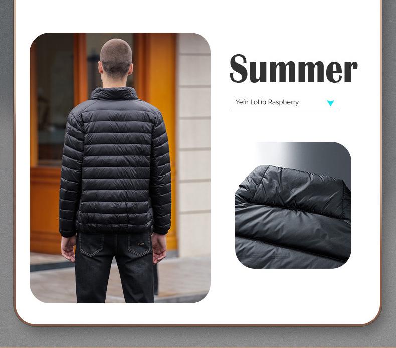 Men's Short Lightweight Down Jacket - 2024 Winter Trend, Casual Plus Size, White Duck Down, Fashionable and Warm