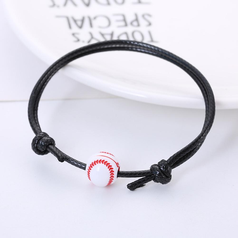 7Pcs Sports Ball Bracelet Basketball Soccer Volleyball Rugby Baseball Tennis Beads Bracelets Adjustable Inspirational
