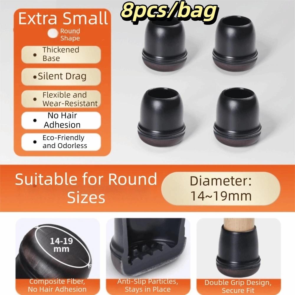 8pcs/bag Silent Silicone Furniture Leg Cover Anti Slip Table Leg Protector Floor Protection  Chairs