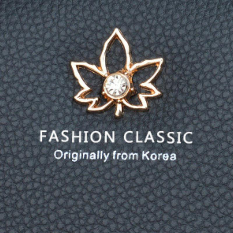 New Ladies Wallet Female Long Fashion Zipper Large Capacity Lychee Pattern Leaf Wallet Clutch Bag