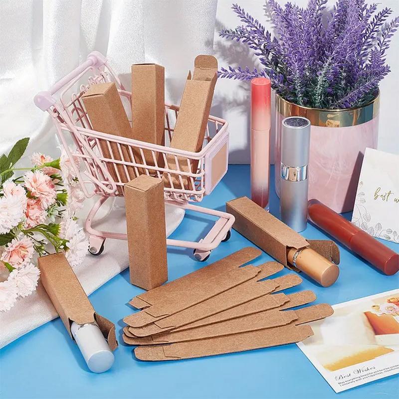 WTEMPO Rectangle Kraft Paper Gift Boxes Suitable for Jewelry Lip Balm Lipstick Small Long Presents Packaging and Shipping Cases