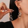 Retro Color Oil Dripping Twisted Snake Earrings Temperament and High-end Earrings for Women