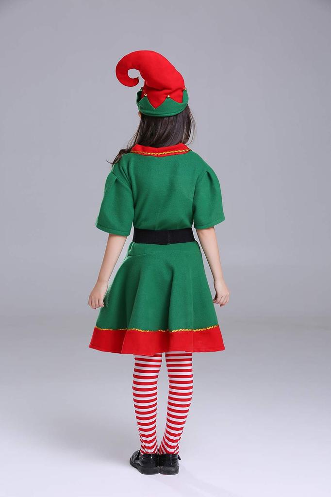 Santa Cosplay Costume for Kids and Adults, Green, Kids, Boys and Girls, with Hat, Kigurumi, Christmas, Year-End Parties, Halloween, and Christmas