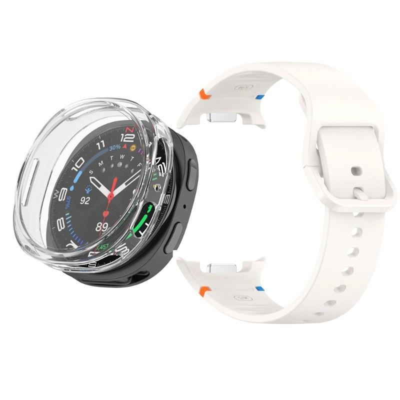 Silicone Strap Replacemnt Watch Band with TPU Shell for Samsung Galaxy Watch 8 40/44mm Classic Ultra2